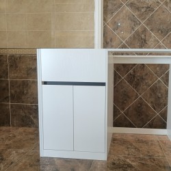 1200MM White Laundry Tub-Plywood Cabinet&Marble Bench with Sink